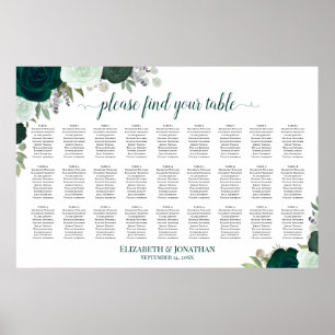 Poster 27 Mesa Rosas Esmeralda Charme Assentos Casamento