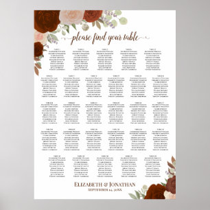 Poster 28 Mesa Carta de Assentos de Casamento de Outono R