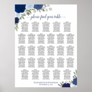 Poster 28 Mesa Carta de Assentos de Casamento Floral Boho