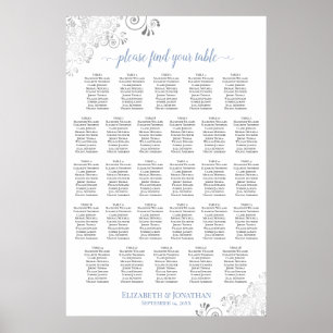 Poster 28 Mesa Frilly Cartão de Assentos de Casamento Bra