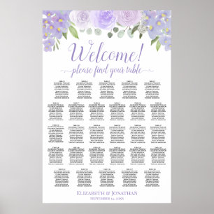 Poster 28 Mesa Lavanda Floral Gráfico de Assentos de Casa
