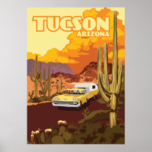 Poster 28"x20" Camper de Viagem - Tucson, Arizona