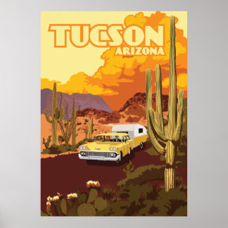 Poster 28"x20" Camper de Viagem - Tucson, Arizona