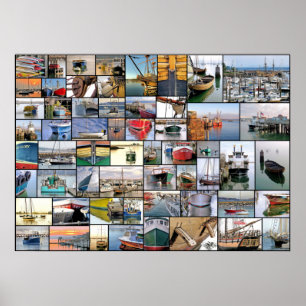 Poster 28 x 20 da colagem dos barcos