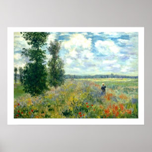 Poster 28x20 do campo da papoila de Monet