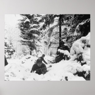 Poster 290th Regimento americano na batalha da