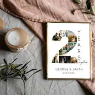 Poster 2 anos juntos Fotografia Collage Wedding Aniversár