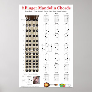 Póster 2 cordas e Fretboard do bandolim do dedo