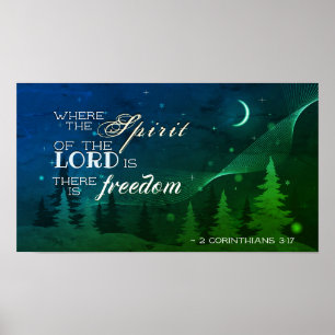 Poster 2 Corintianos 3:17 ...há liberdade de Bíblia Verse
