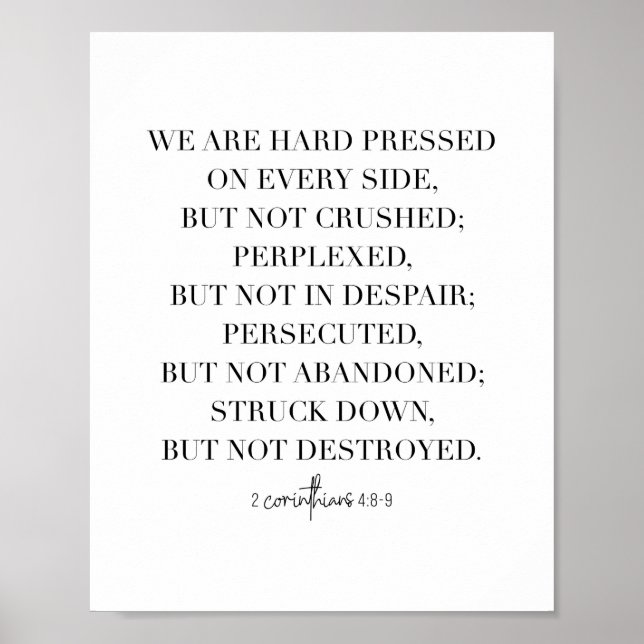 Poster 2 Corintianos 4:8-9 (Frente)