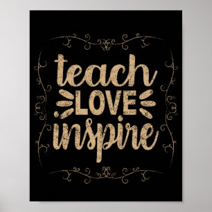 Poster 2- Ensinar Camisa De Amor, Professor De Vintage Re
