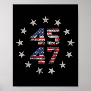 Poster 2 Side Trump 2024 Presidente 45 47 Bandeira Americ