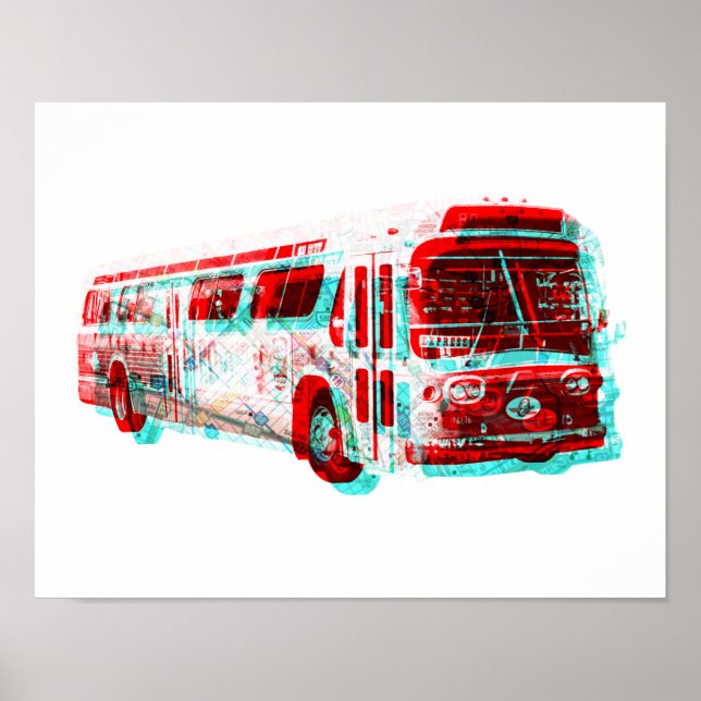 Póster 2D AC Transit Bus Old School (Frente)