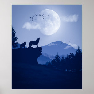 Poster 2D Paisagem do lobo de Howling
