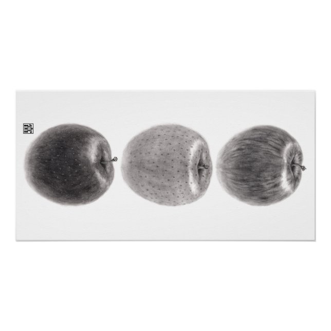 PÓSTER 3個のりんご　縦 (Frente)