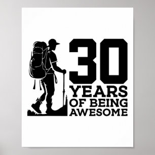 Poster 30 Anos Sendo Incrível Caminhada 30º Aniversário