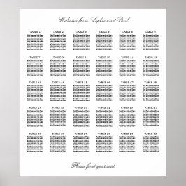 Poster 30 Mesa Gráfico de Assentos Minimalista Elegante