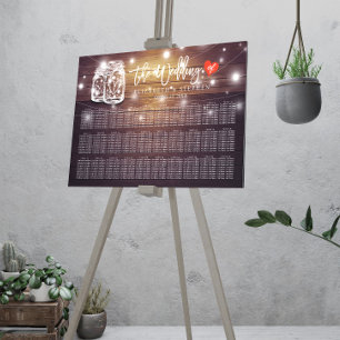 Póster 30+ Mesas que Wedding luzes do frasco de pedreiro
