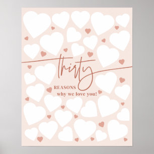 Poster 30 Motivos Rosa, Nós Te Amo Corações Aniversário