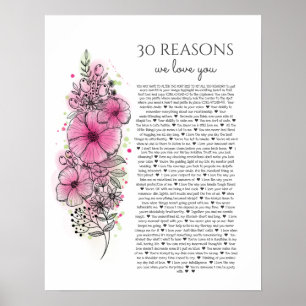 Poster 30 razões pelas quais amamos seu presente de tatu