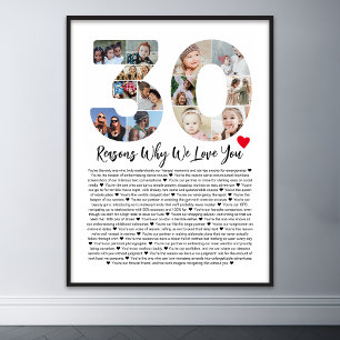 Poster 30 Razões Por Que Eu Te Amo aniversário de 30 anos