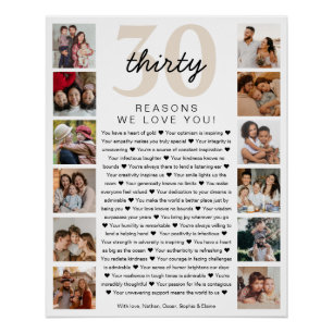 Póster 30 Razões Que Te Amo Aniversário, Keepsasaokit Pre