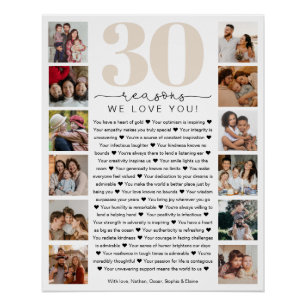 Póster 30 Razões Que Te Amo Aniversário, Keepsasaokit Pre