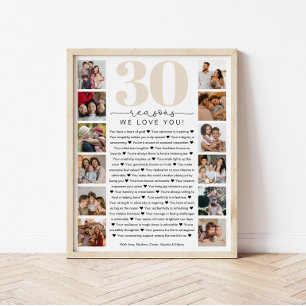 Póster 30 Razões Que Te Amo Aniversário, Keepsasaokit Pre