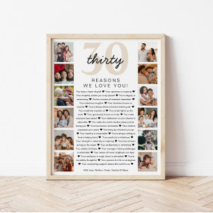 Póster 30 Razões Que Te Amo Aniversário, Keepsasaokit Pre