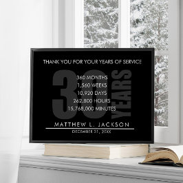Poster 30 Years Retirement or Employee Appreciation Gift