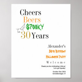 Poster 30th Birthday Spooky Halloween Party Welcome
