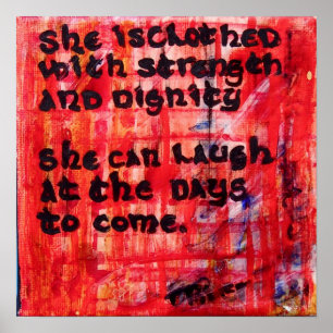 Póster 31:25 dos provérbio - é vestida na força