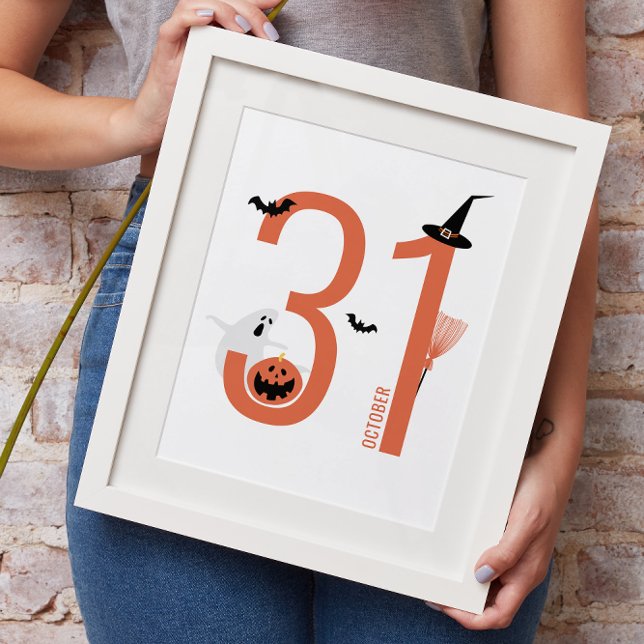 Poster 31 de outubro Halloween | Chapéu de Bruxa Spooky,  (Criador carregado)