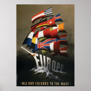 poster 34x48 que promove o plano Marshall, 1947