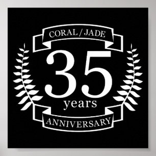 Poster 35ª JADE DE ANIVERSÁRIO DE Casamento / CORAL