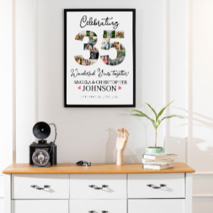 Poster 35 anos de Foto do casamento Anniversário de pérol