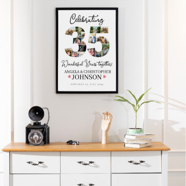 Poster 35 anos de Foto do casamento Anniversário de pérol (Criador carregado)