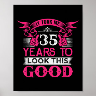 Poster 35 anos de idade Noivado Engraçado Quote Gráficos 