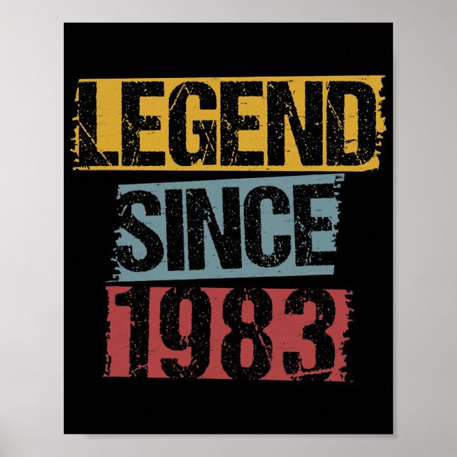 Poster 39 anos Vintage 1983 39º aniversário (Frente)