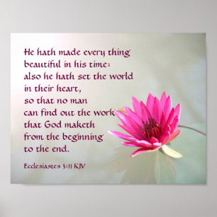 Poster 3:11 de Ecclesiastes tudo bonito em seu tempo