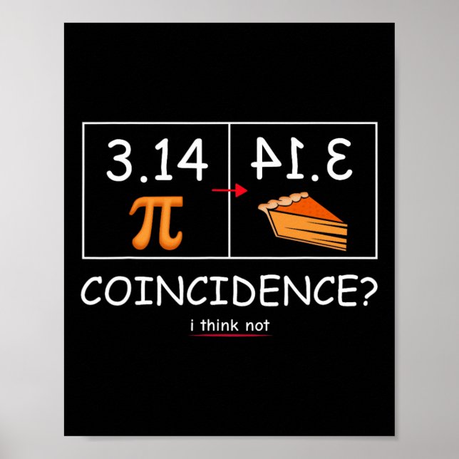 Poster 3.14 Coincidência De Pizza Não Acho Engraçada Mate (Frente)