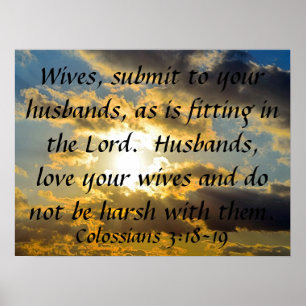 Póster 3:18 de Colossians do lembrete do casamento do