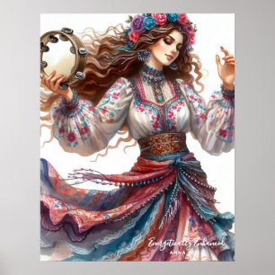 Poster *~* 3 A100 Dançarina Psicótica Boho Gypsy