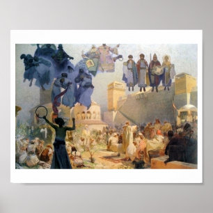 Poster #3 A introdução da liturgia eslavônica, Mucha