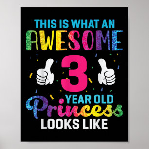 Poster 3 Anos Princesa Aniversário Cotação 3º Dia B Crian