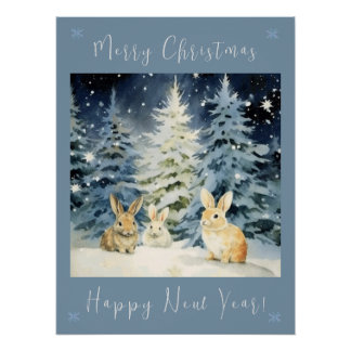Póster 3 coelhos de Natal
