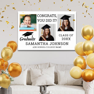 Poster 3 Colagem de Fotos Congrats Graduado 2026 Branco