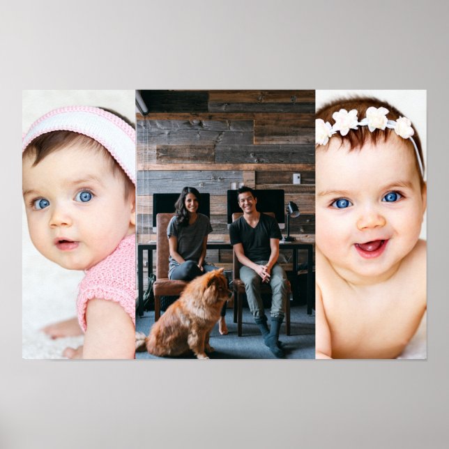 Poster 3 Colagem de Fotos Personalizadas (Frente)