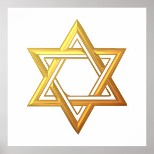 Poster "3-D" Golden Star of David