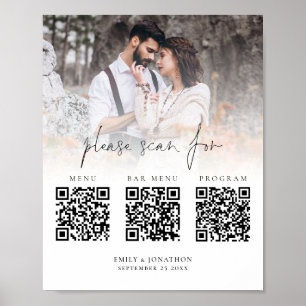 Poster 3 em Um Código Qr Menu Barra de Programa Foto Casa